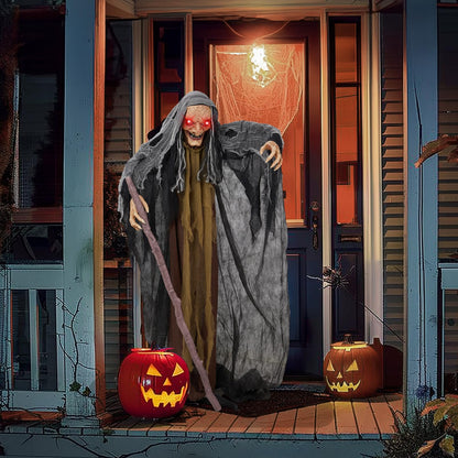 AW 9Ft Animatronics Flying Witch Hovering Broom Animated AC 100V-240V Halloween Outdoor Decoration Motion Activated 2026