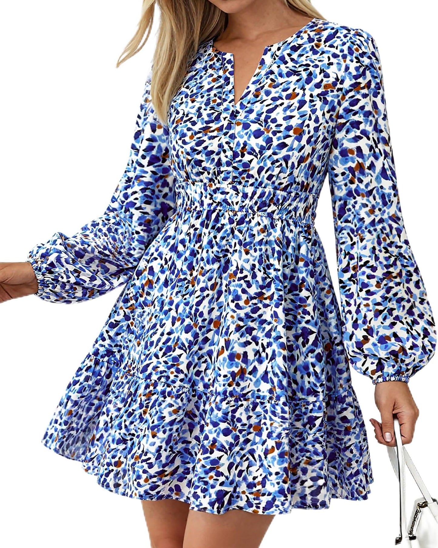 BTFBM Women’s Floral Long Sleeve Mini Dress