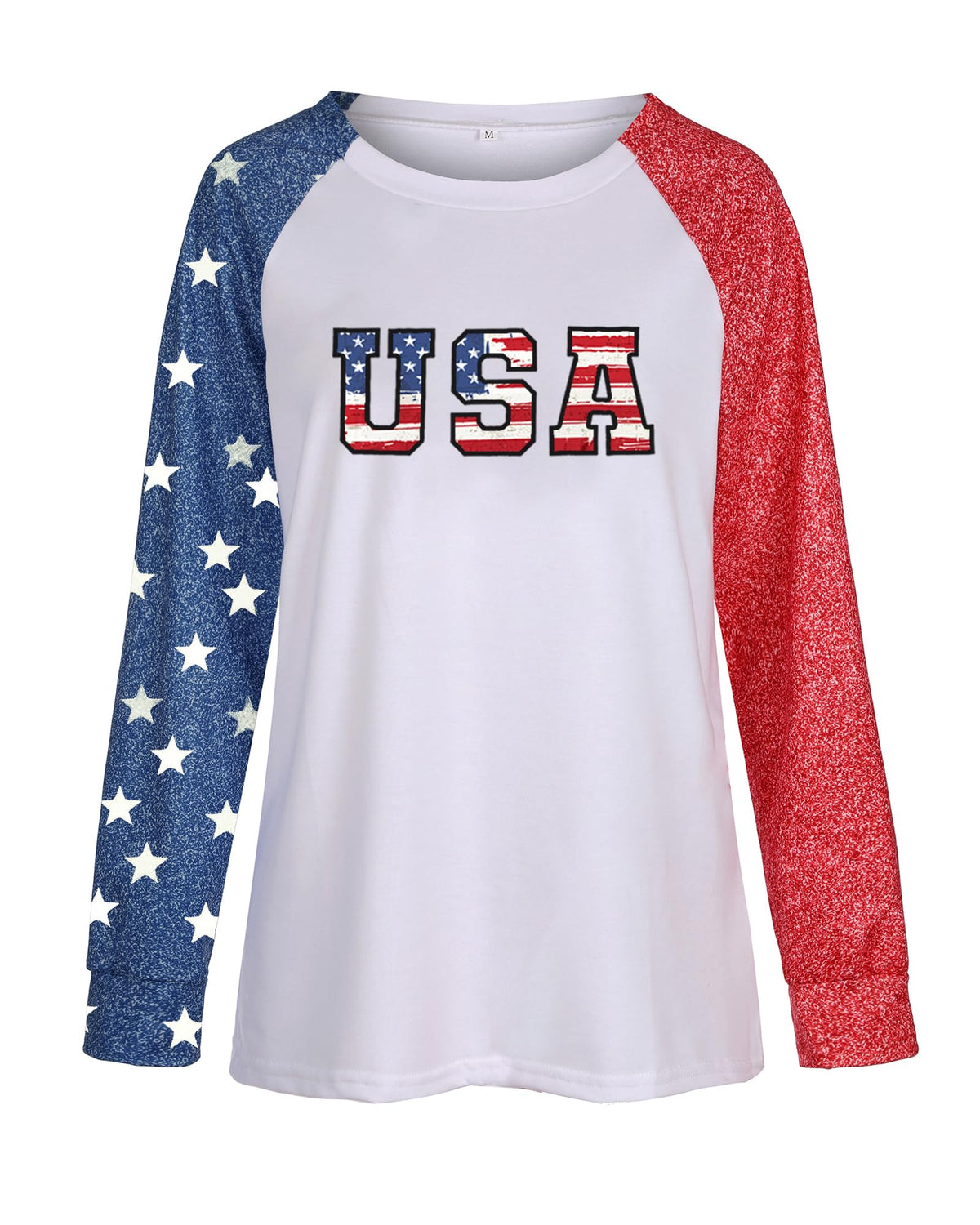 Womens Long Sleeve Baseball Mom American Flag Star Sweatshirt