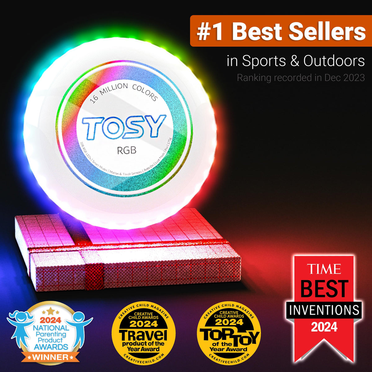 TOSY Flying Disc - 16 Million Colors RGB or 36 LEDs
