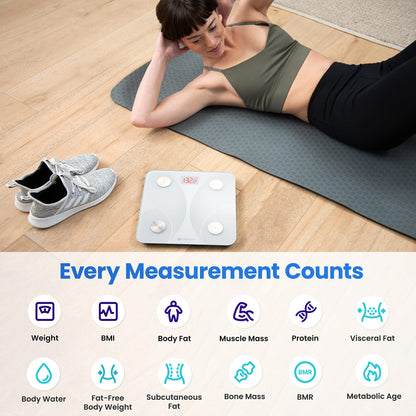 Etekcity Upgraded Smart Scale for Body Weight, FSA&HSA Eligible, Bathroom Digital Scale with BMI, Body Fat, Muscle Mass, 13 Metrics with a Large Display, Support Offline Mode and Apps Connection