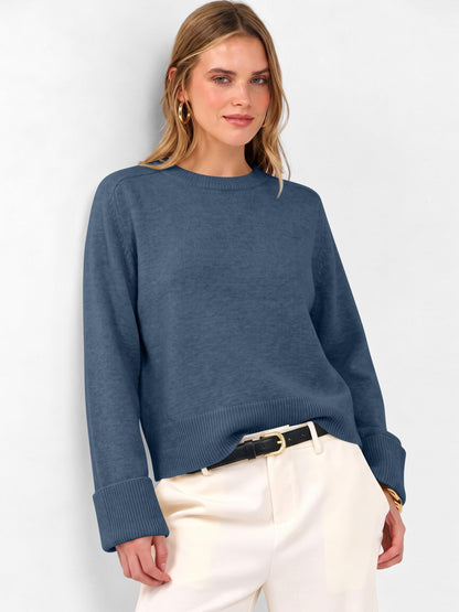 ANRABESS Sweaters for Women Cropped Fall Lightweight Pullover