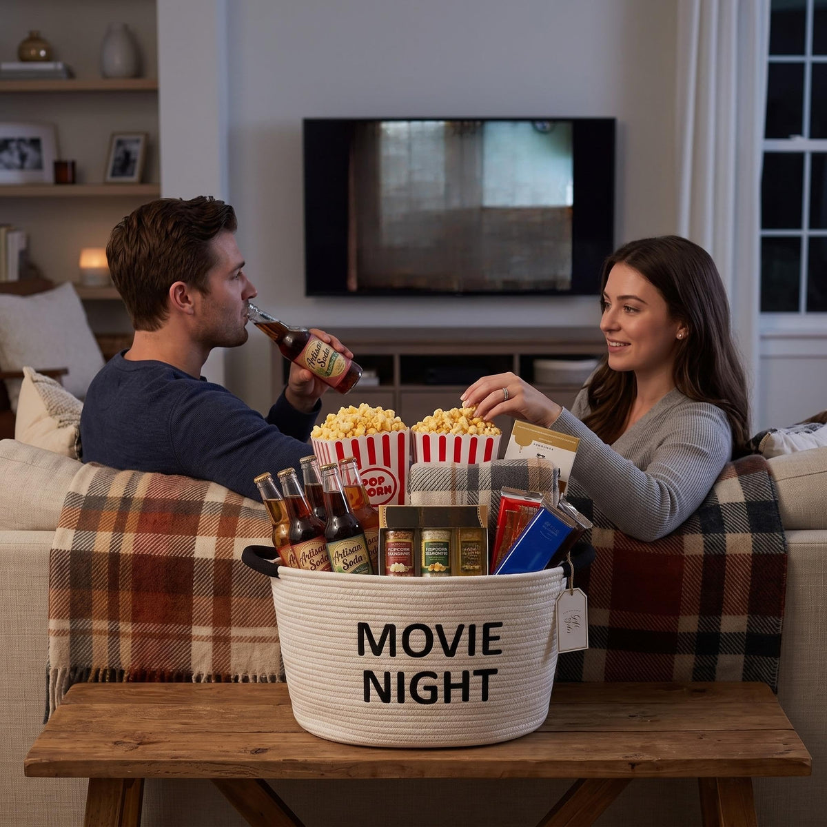Yungyan Halloween Movie Night Supplies Snack Tray, Orange Gift Basket