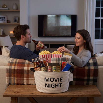 Yungyan Halloween Movie Night Supplies Snack Tray, Orange Gift Basket