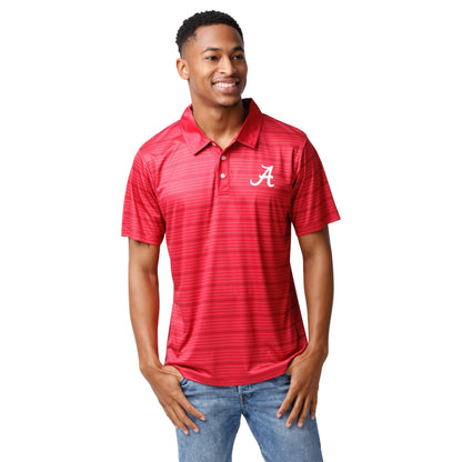 FOCO NCAA Mens NCAA College Team Logo Striped Polyester Polo Short Sleeve Shirt