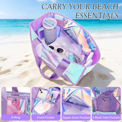 Fammart Iridescent Clear Beach Bags (Waterproof)
