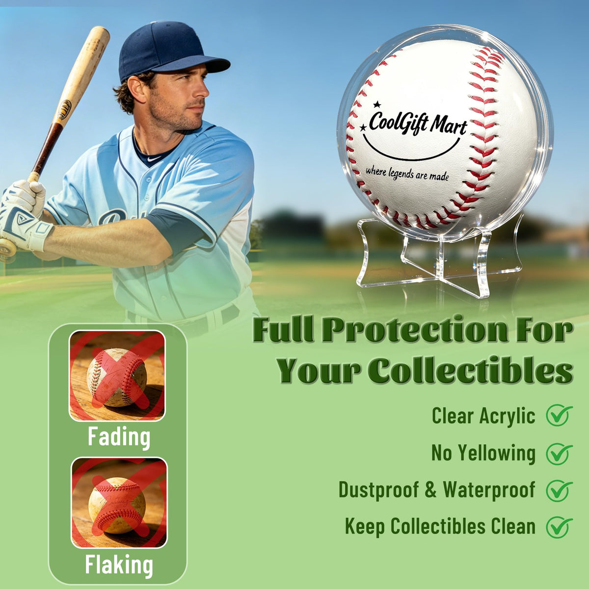 CoolGift Mart Light Up Baseball Glove Display Stand