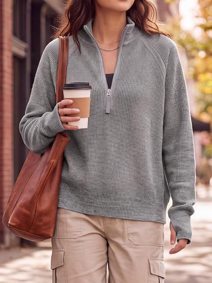Women's Half Zip Sweater Long Sleeve Pullover