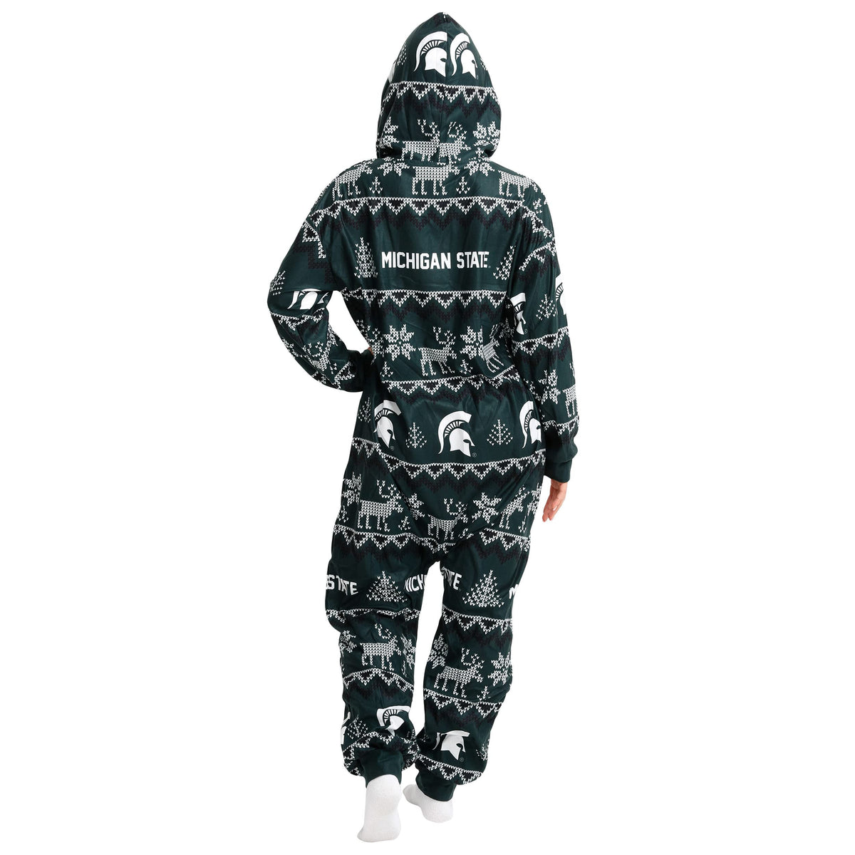 FOCO Unisex NCAA College Team Ugly Pattern Matching Holiday Pajamas One Piece Onesie
