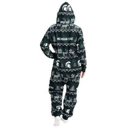 FOCO Unisex NCAA College Team Ugly Pattern Matching Holiday Pajamas One Piece Onesie