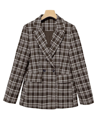 2026 Women's Fall Plaid Blazer Jacket