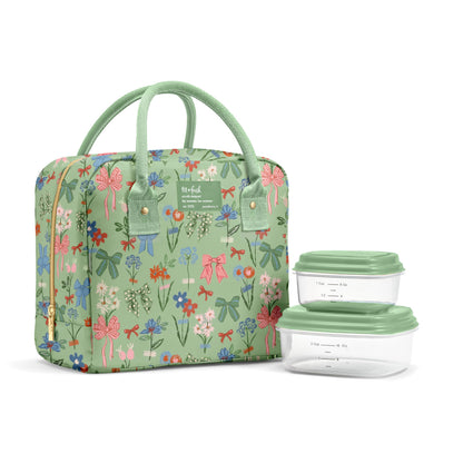 Fit & Fresh Bloomington Lunch Bag for Women - Insulated Large Lunch Box for Work with Containers, Leak-Resistant, Stain-Resistant, Zipper Closure, Cheetah