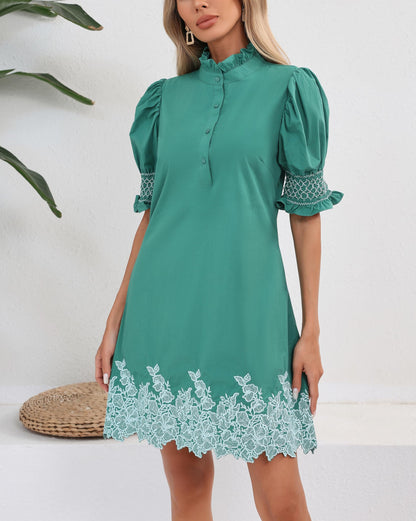 YEXPINE Women's Summer Embroidered Mini Dress