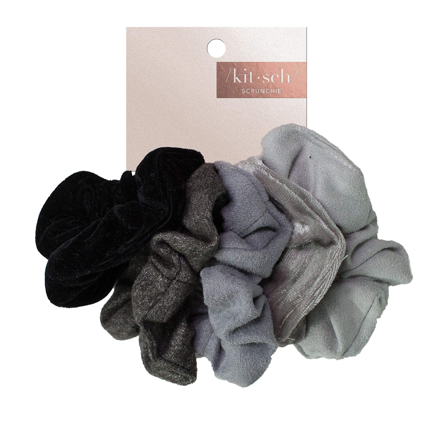 Kitsch Ultra-Petite Satin Scrunchies for Women - Cherry Blossom, 5pcs