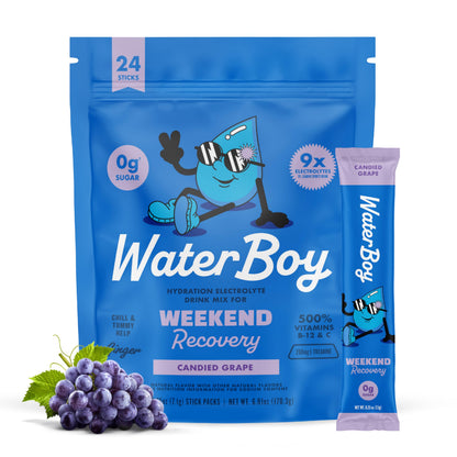 Waterboy - Weekend Recovery, Variety Pack, Sugar Free Electrolytes Powder Drink Mix - 24ct Hydration Packets