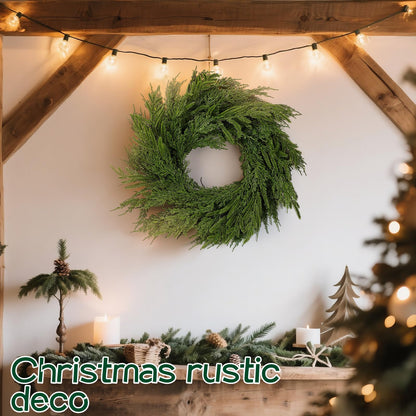 Wavwavw 48" Christmas Large Norfolk Pine Wreath for Front Door
