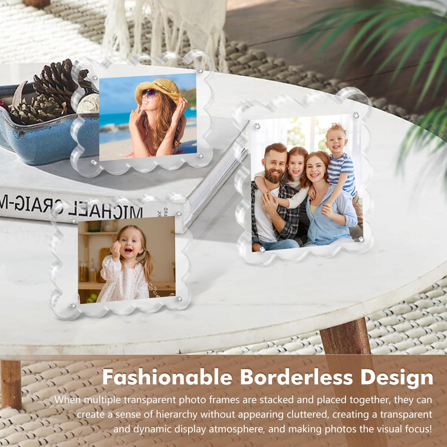 Chivalral 3 Pack 4x6 Acrylic Picture Frame, Double-Sided Tabletop Display