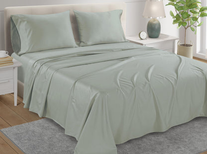 100% Egyptian Cotton Sheets King Size Sheets Set with Fully Elasticated 15" Deep Fitted Sheet & Pillowcase Sets, 800TC Sateen Weave Hotel Collection King Sheet Set, Soft Luxury White Bedding