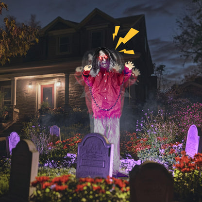 AW 9Ft Animatronics Flying Witch Hovering Broom Animated AC 100V-240V Halloween Outdoor Decoration Motion Activated 2026