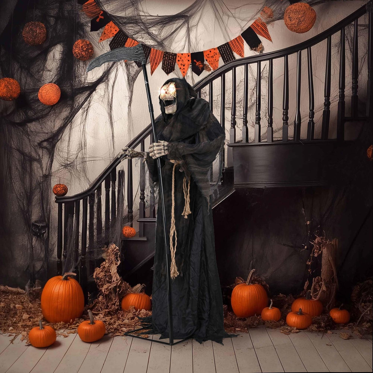 AW 9Ft Animatronics Flying Witch Hovering Broom Animated AC 100V-240V Halloween Outdoor Decoration Motion Activated 2026