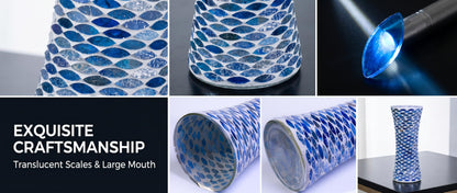 11.6" H Purple Red Mosaic Vase