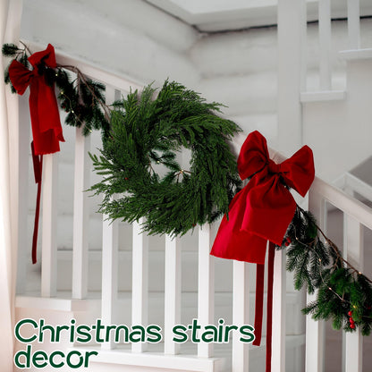 Wavwavw 48" Christmas Large Norfolk Pine Wreath for Front Door