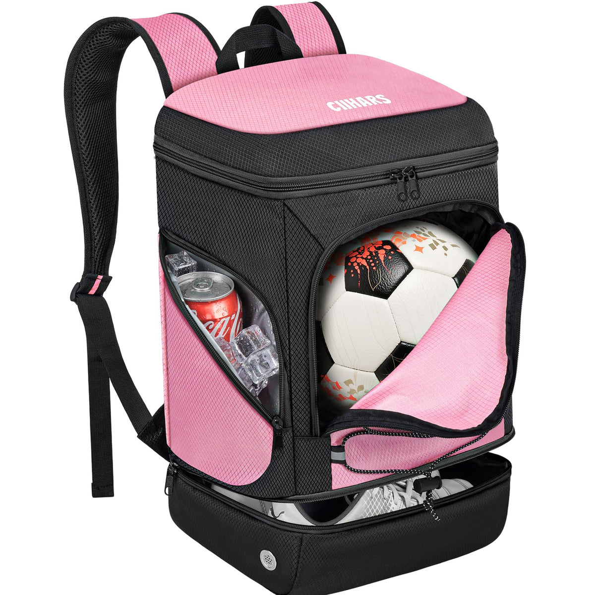 Soccer Backpack,Soccer Bag with Ball Holder and Shoe Compartment