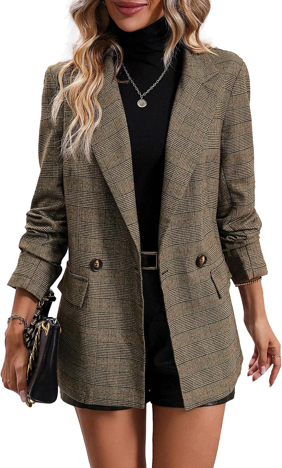 2026 Women's Fall Plaid Blazer Jacket