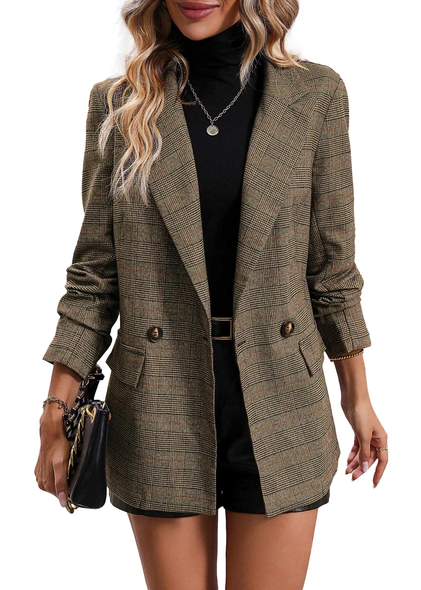 2026 Women's Fall Plaid Blazer Jacket