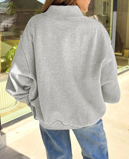 SELINK Womens Double Printed Reversible Mock Neck Sweatshirts Pullover Tops
