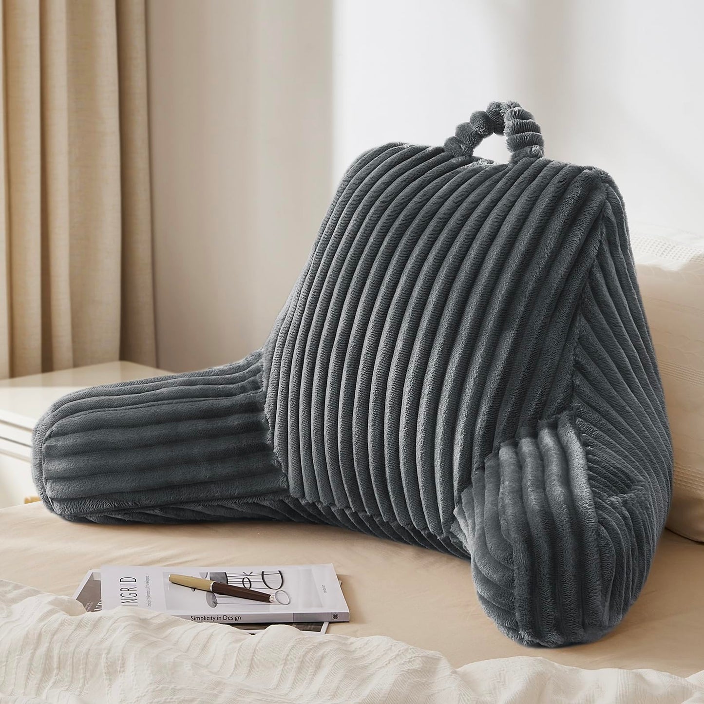 Blissful Diary Reading Pillow, Backrest Pillow with Shredded Memory Foam