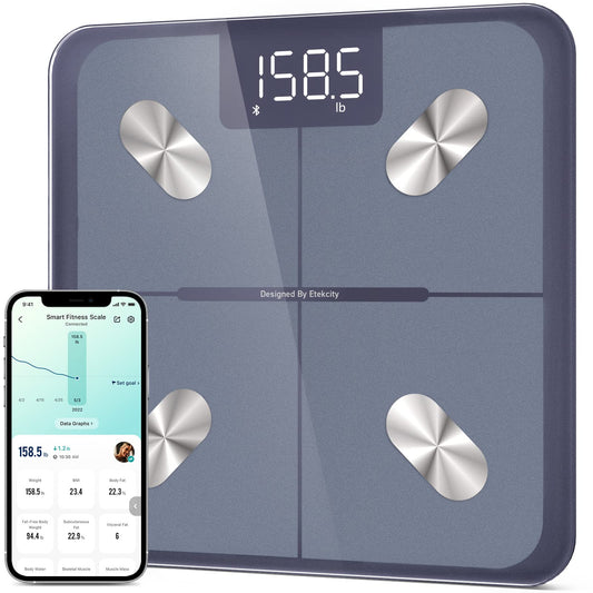 Etekcity Upgraded Smart Scale for Body Weight, FSA&HSA Eligible, Bathroom Digital Scale with BMI, Body Fat, Muscle Mass, 13 Metrics with a Large Display, Support Offline Mode and Apps Connection