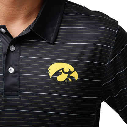 FOCO NCAA Mens NCAA College Team Logo Striped Polyester Polo Short Sleeve Shirt