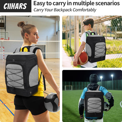 Soccer Backpack,Soccer Bag with Ball Holder and Shoe Compartment