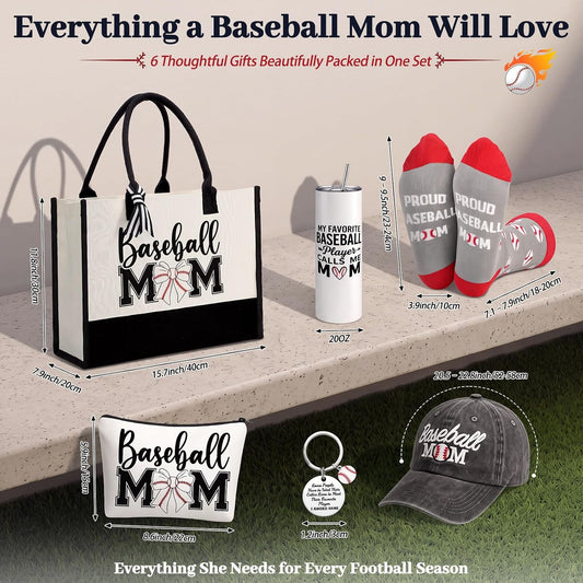 Patelai 6 Pcs Baseball Mom Gift Set Sport Day Outfits Accessories for Women