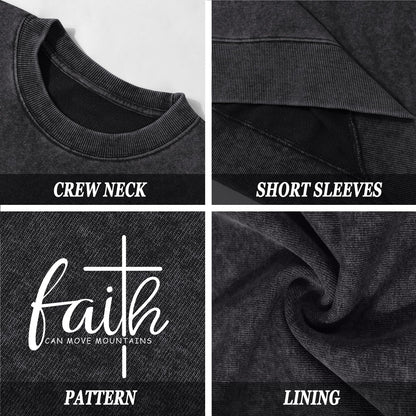 Christian Shirts for Women Faith Can Move Mountains