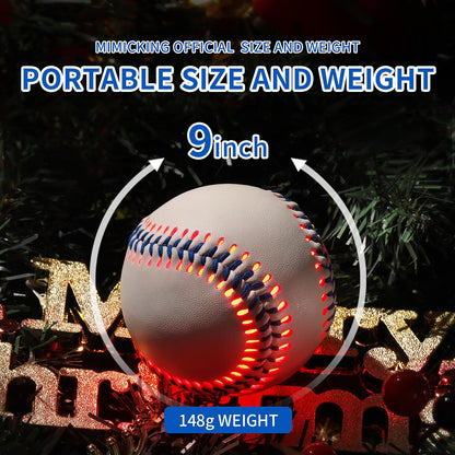 Glow Baseball Bluetooth Speaker，Portable Sports Gift for Fans, Waterproof Outdoor Speaker with Party Lights.