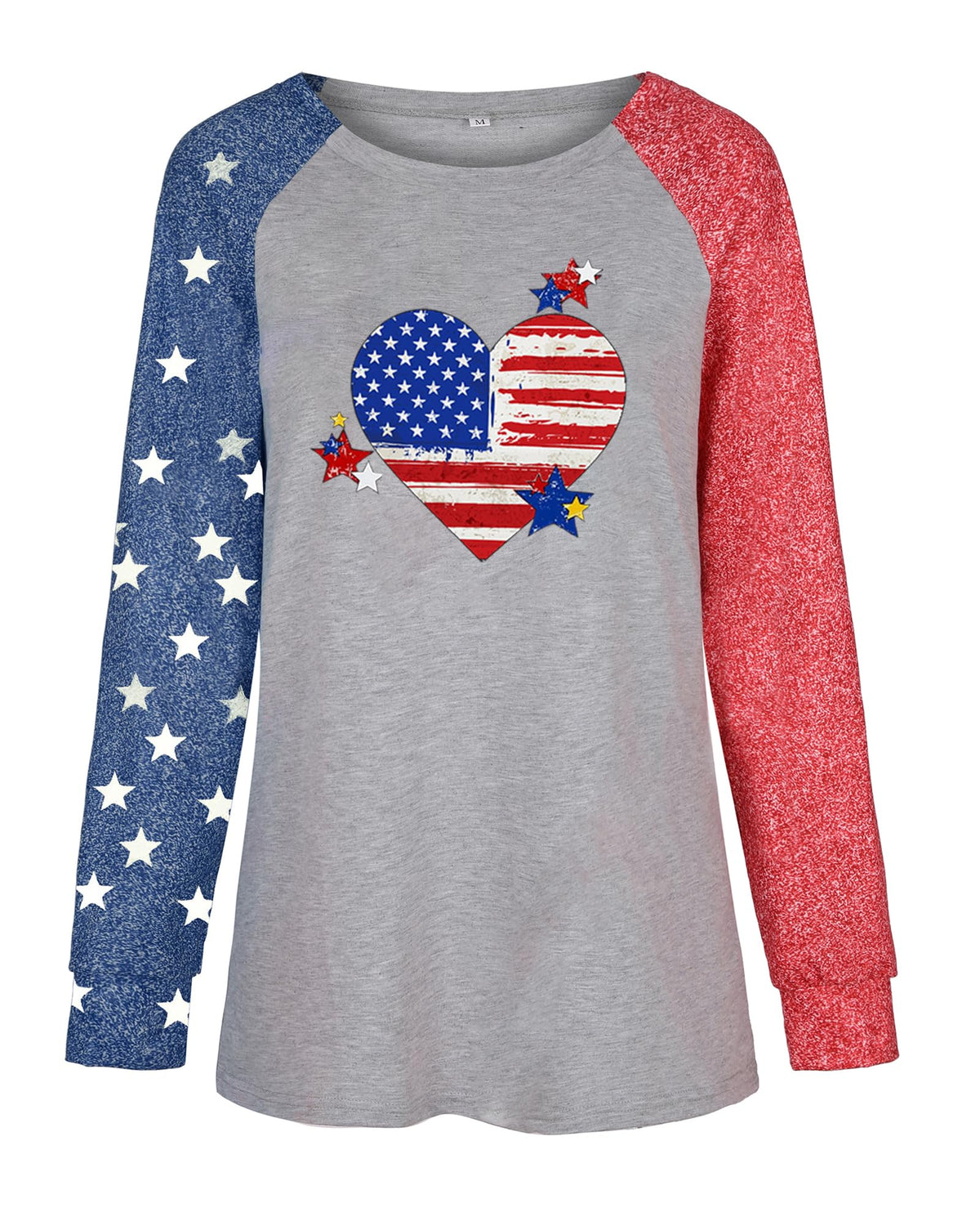 Womens Long Sleeve Baseball Mom American Flag Star Sweatshirt