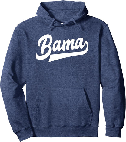 Bama Alabama White Script Design Southern Pullover Hoodie