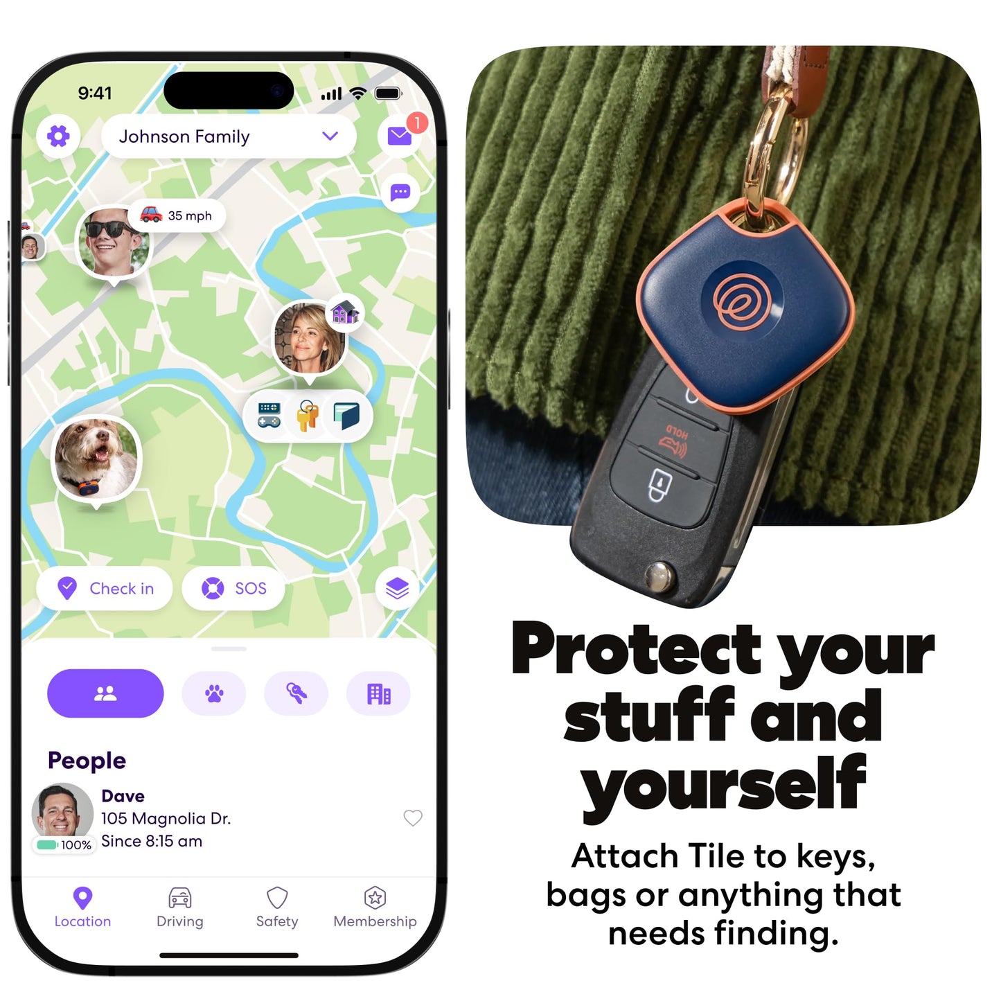 Life360 Tile - Bluetooth Tracker, Keys Finder and Item Locator for Keys, Bags and More. Phone Finder. Both iOS and Android Compatible. 1-Pack (Green Surf)