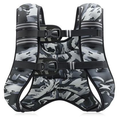 ZELUS Weighted Vest, 6lb/8lb/12lb/16lb/20lb/25lb/30lb Weight Vest with Reflective Stripe for Workout, Strength Training, Running, Fitness, Muscle Building, Weight Loss, Weightlifting