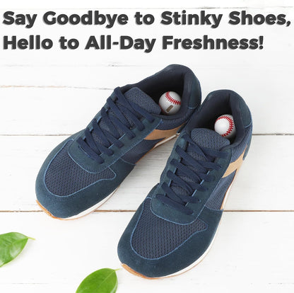 Knixmax Shoe Deodorizer Balls Odor Eliminator for Sneakers 6 Pack Baseball