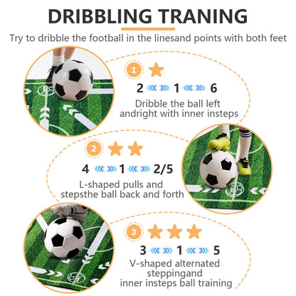 Soccer training mat,Soccer training equipment accessories for All Ages to Improve Speed Strength Agility and Coordination,Anti-Slip/Silent Mat