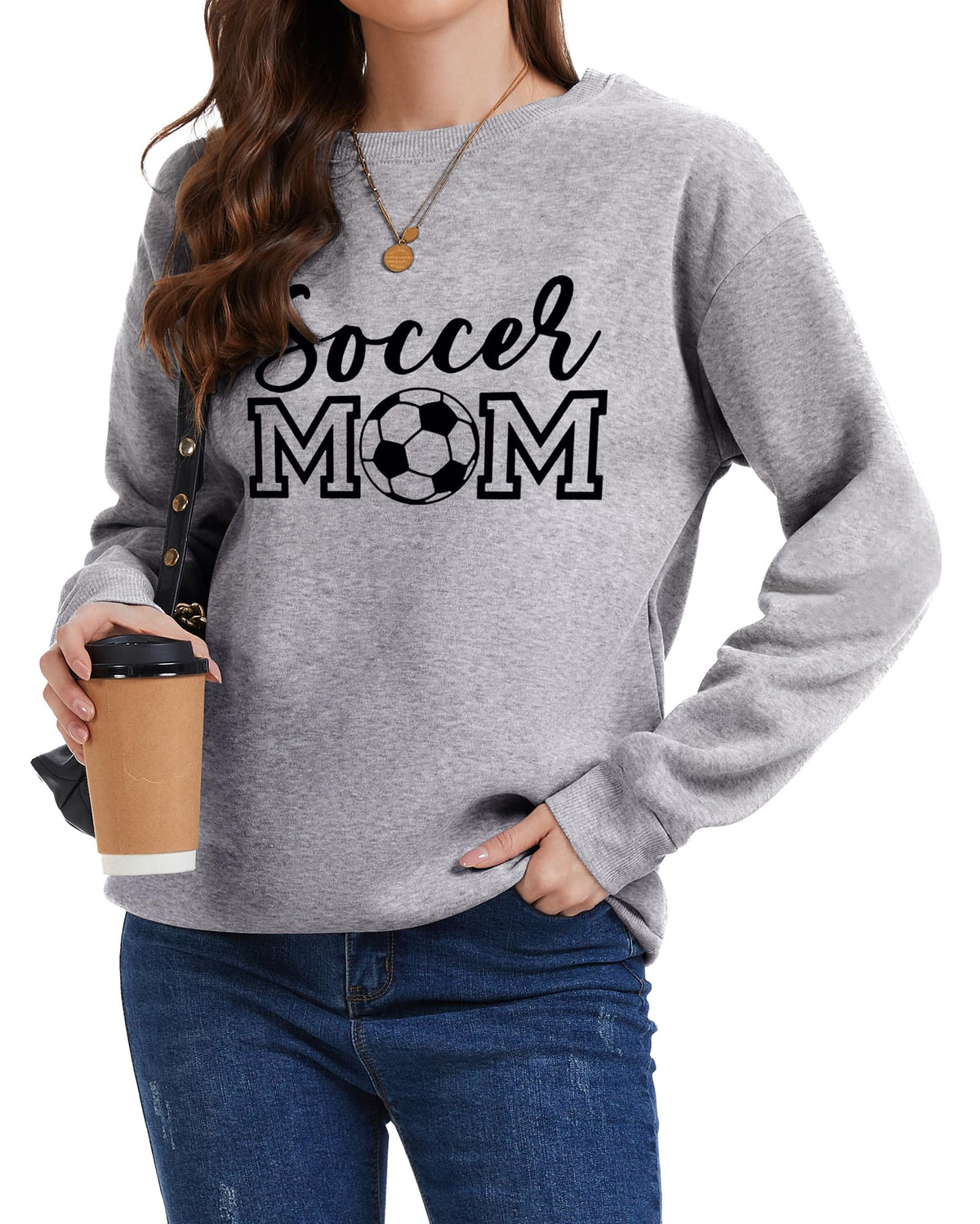 Womens Soccer Mom Sweatshirt Soccer Graphic Shirts Football Outfits