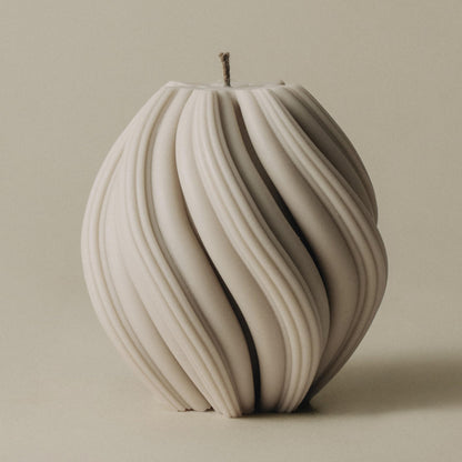 LAWA Swirl Candle - Beautiful Handmade Pillar Soy Wax Twirl Elegant Bubble Aesthetic Candle Housewarming Gift Home Room Shelf Decor Idea Spiral White Large