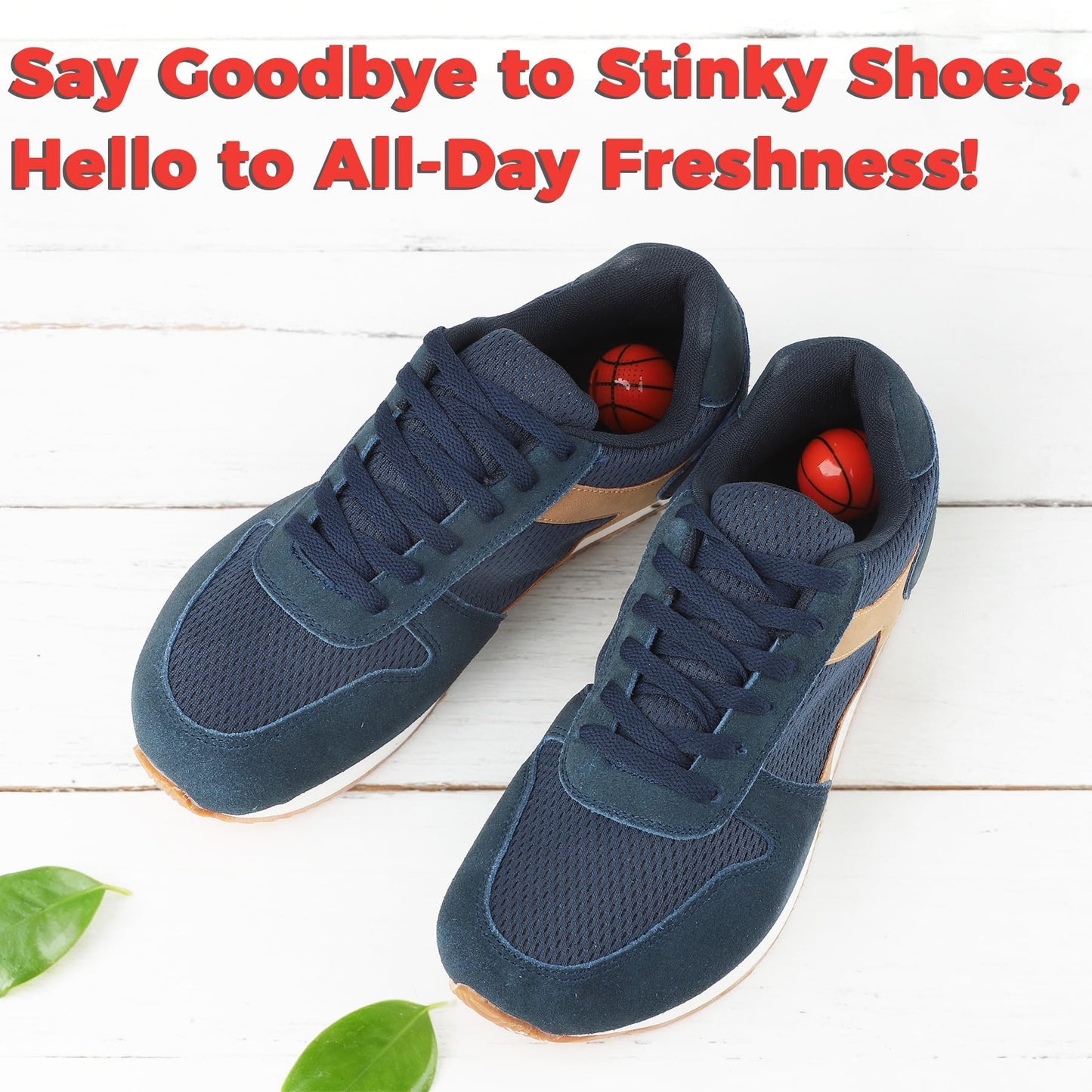 Knixmax Shoe Deodorizer Balls Odor Eliminator for Sneakers 6 Pack Baseball