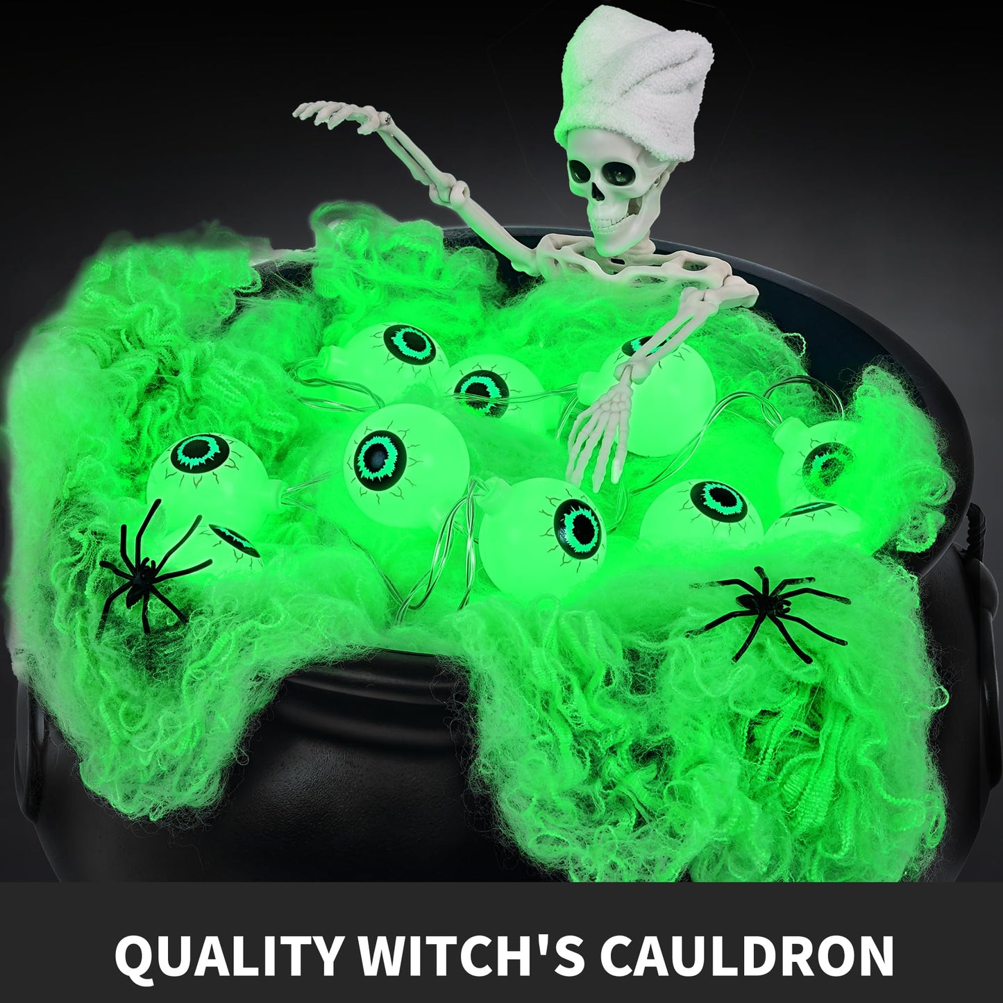 AYGXU Halloween Decorations Indoor,Black Witches Cauldron,Halloween Party Decorations,Plastic Cauldron Pot,Bubble Witch Cauldron DIY Set for Kitchen Table Decor