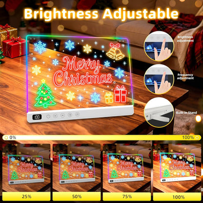 Led Drawing Board with 13 Light Effects, 16" Rechargeable Glow Doodle LED Note Board with Colors, Neon Light Up Drawing Tablet Gifts for Kids for Easter Birthday Christmas Gift Ideas