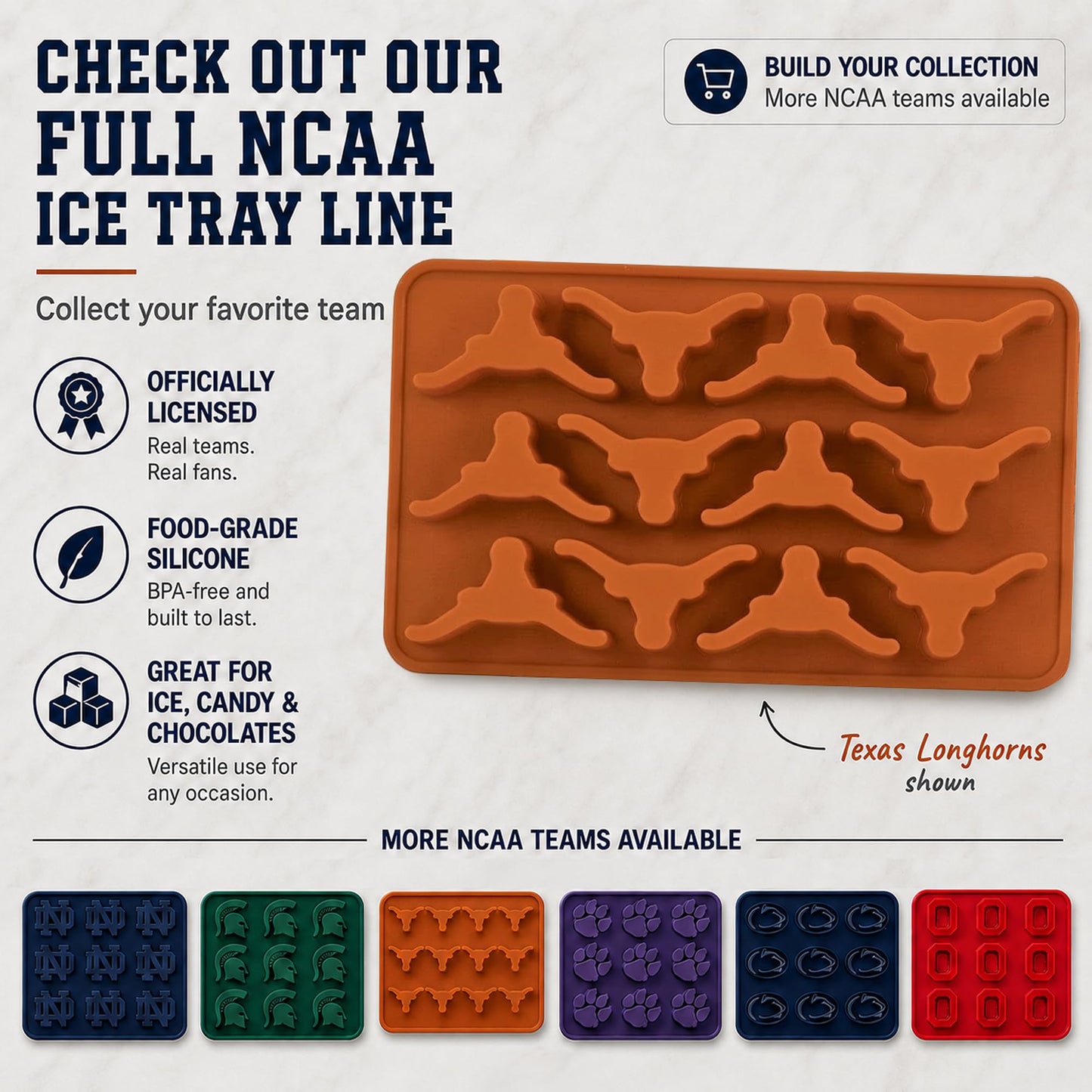 Masterpieces Fanpans Ncaa Alabama Crimson Tide Silicone Ice Cube Tray Set - Fun Alabama Merchandise, Dishwasher Safe