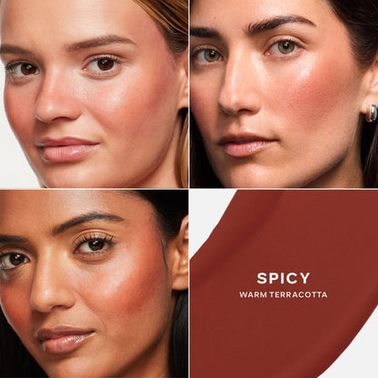 Saie Dew Liquid Blush for Cheeks - Hydrating Cream Blush Stick with a Blendable + Buildable Formula - Skincare Infused Dewy Cheek Tint for a Natural Flush - Glowy Makeup Essential - Baby (.40 oz)